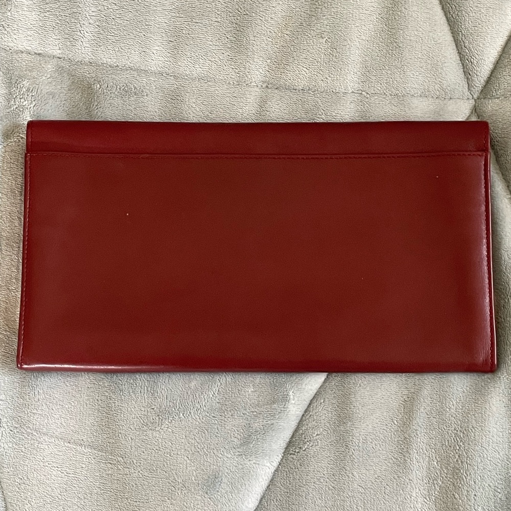 SOLD: Vintage Cartier Clutch Wine/Burgundy with Gold Hardware ❤️❤️❤️ - Picture 11 of 16